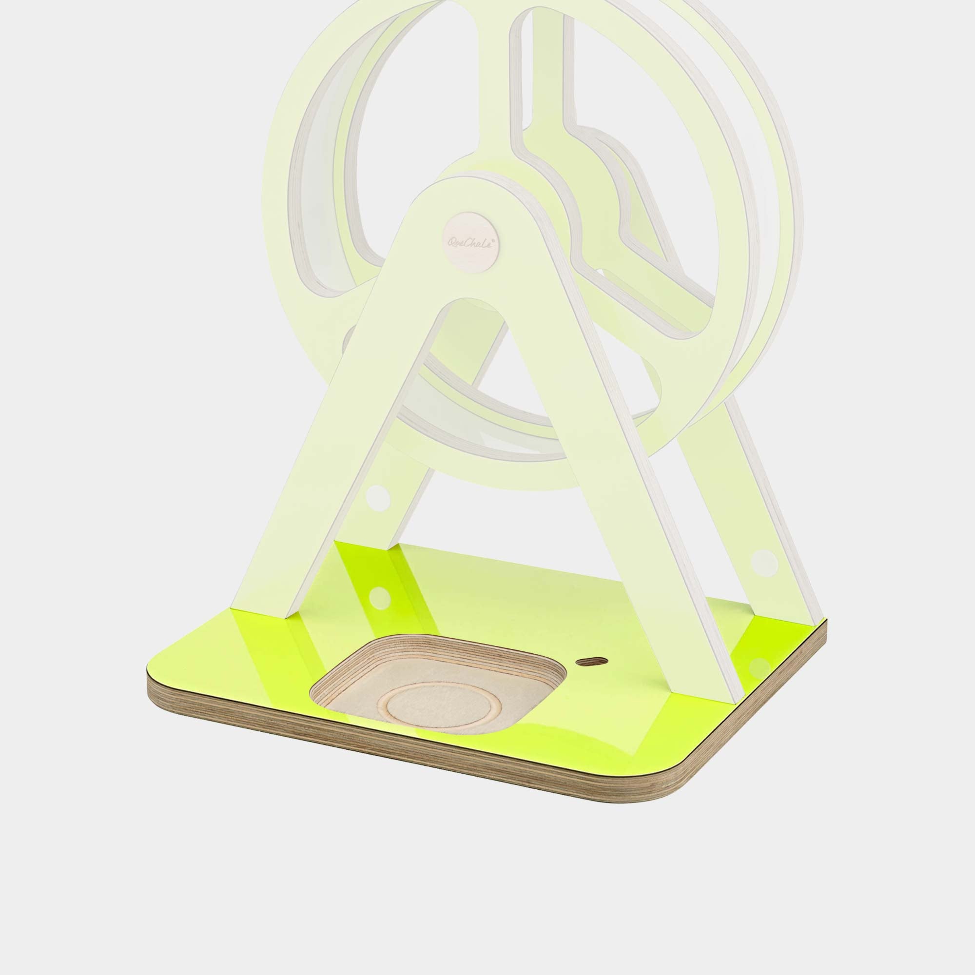 Bodenplatte für Glück-auf-Rad piccolo in Farbe Neon Yellow zur Nutzung der Toniebox 2 (retrofit)