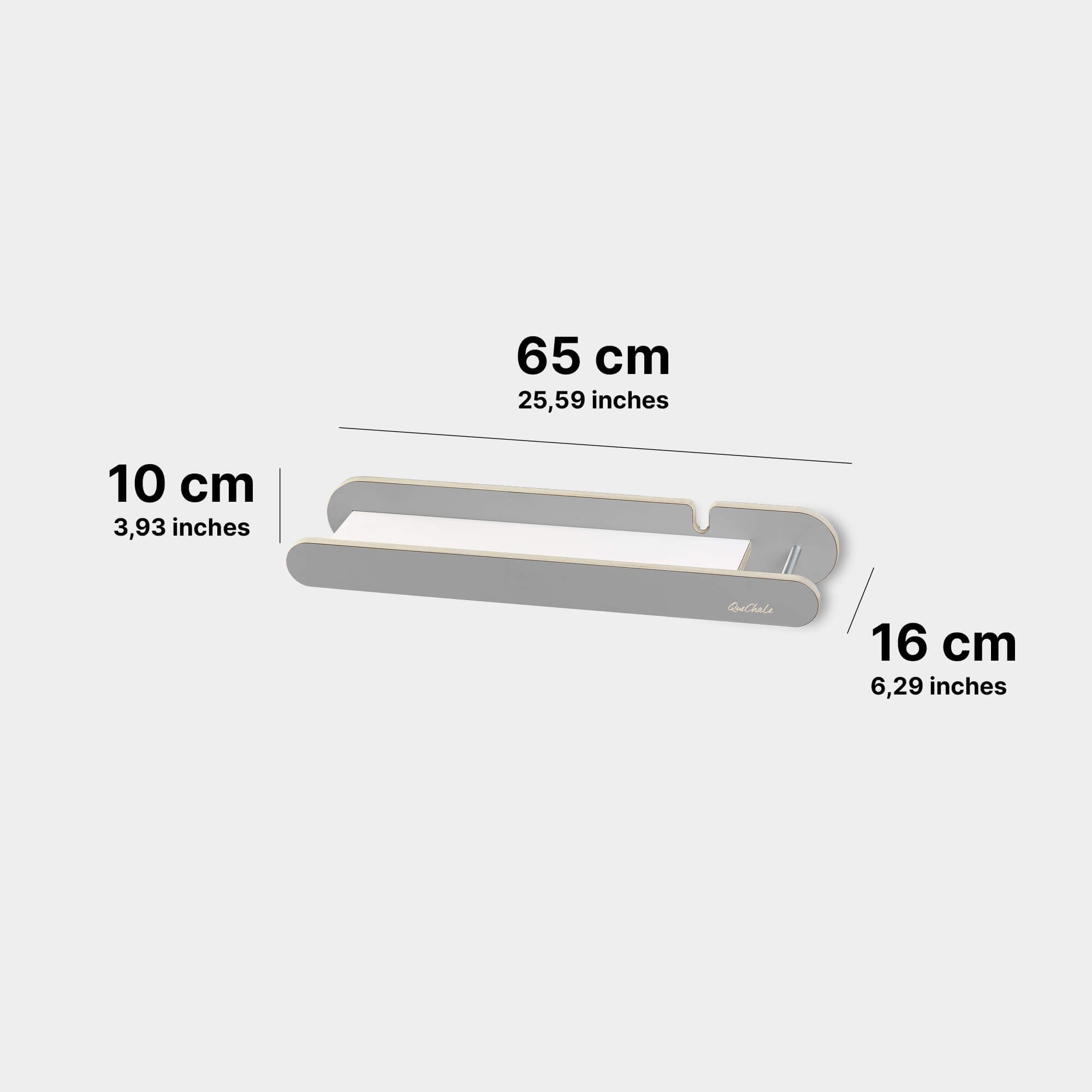 Dimenstionen des Flückauf-Boards in Grau