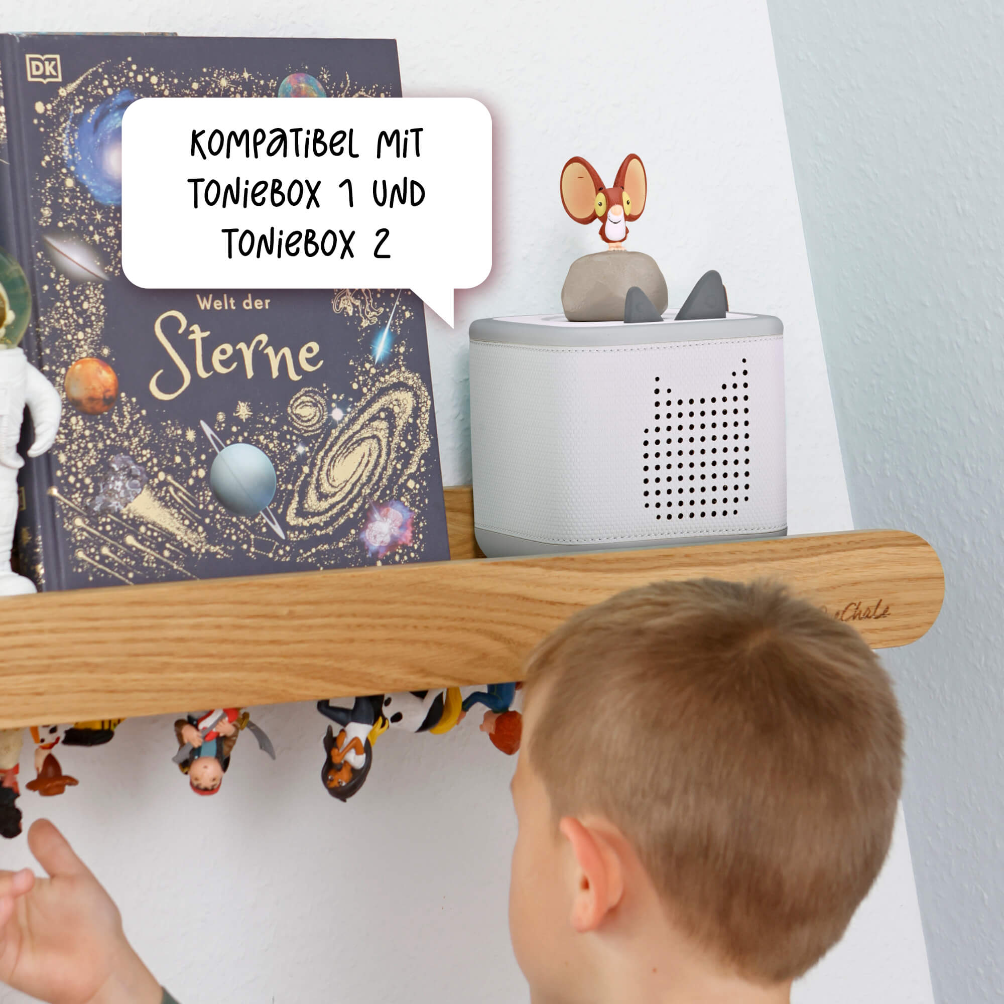 Das Glück-Auf-Board für 40 tonies® ist kompatibel mit Toniebox 1 und Toniebox 2