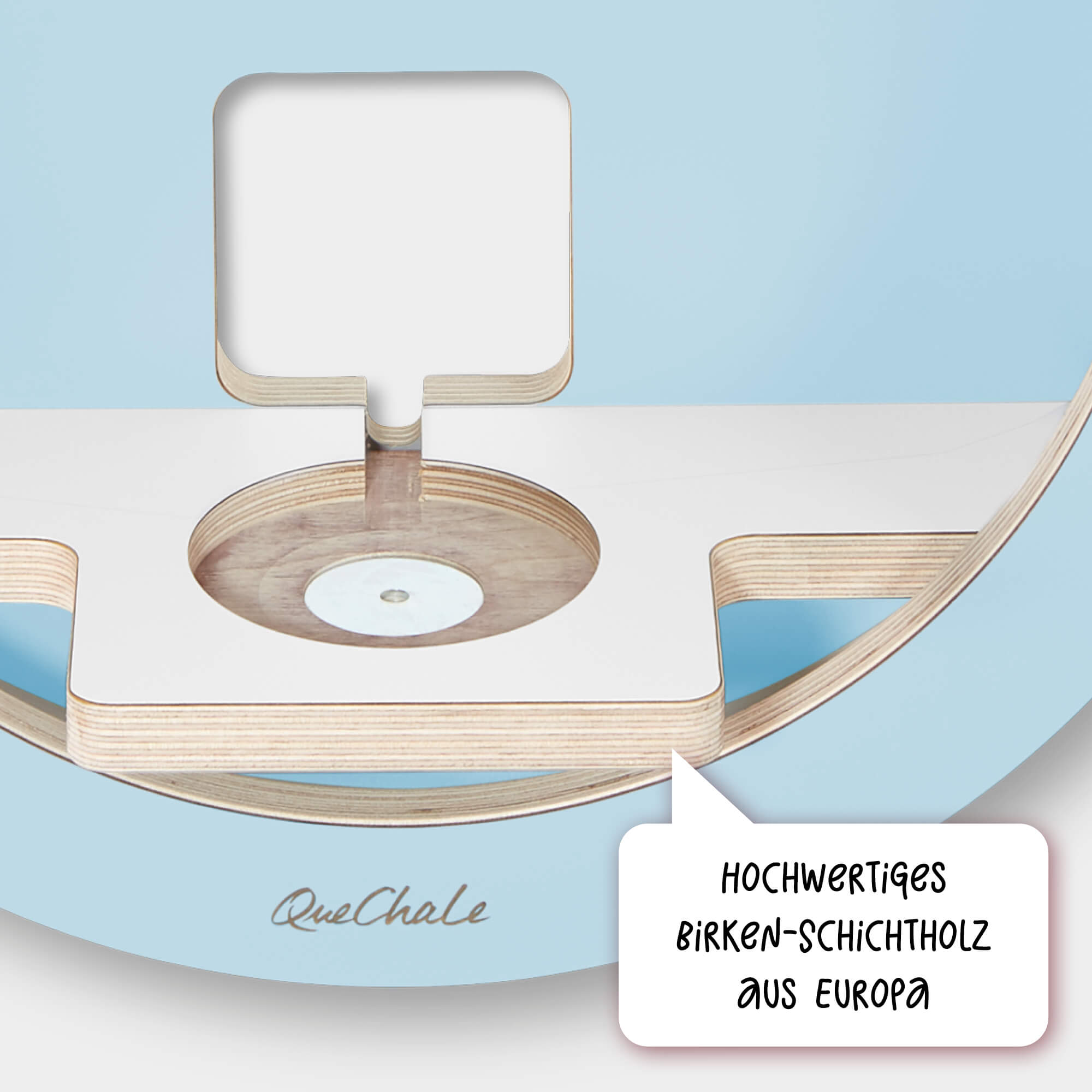 Glück-Auf-Loop aus hochwertigem Birken-Schichtholz in Hellblau
