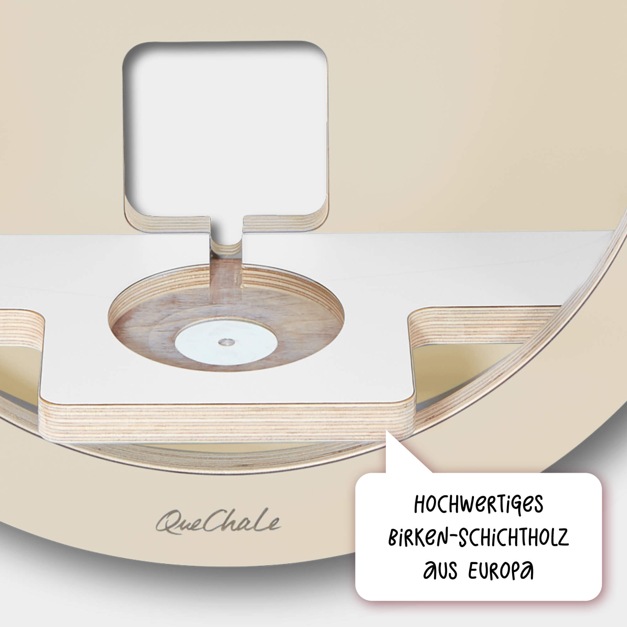 Glück-Auf-Loop aus hochwertigem Birken-Schichtholz in Cream