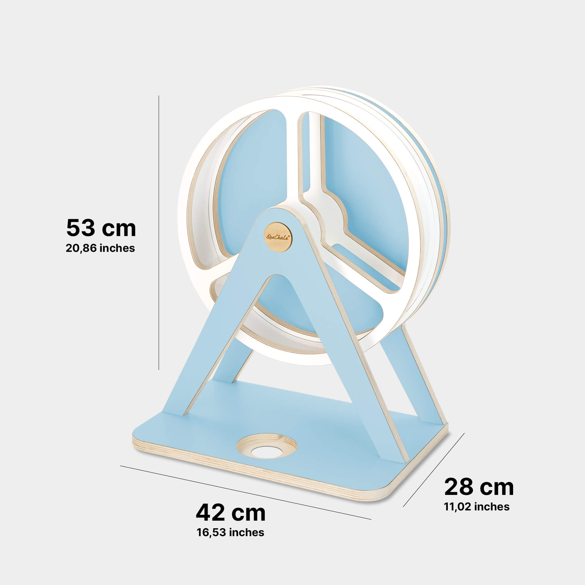 Dimensionen des Tonie-Regal Glück-Auf-Rad "Classic" in sky blue für bis zu 120 tonies®