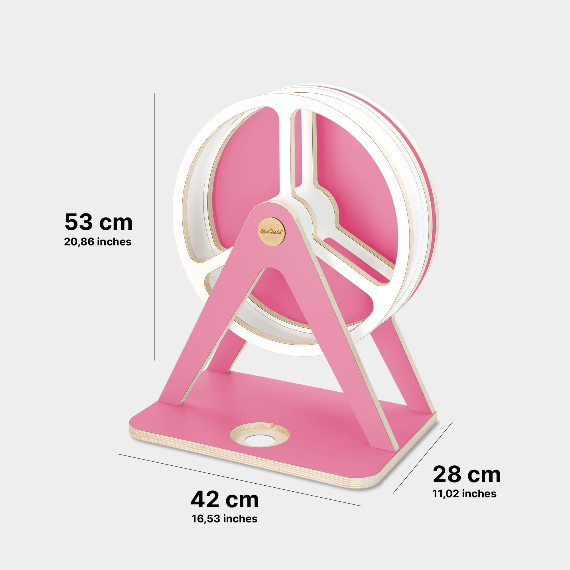 Dimensionen des Tonie-Regal Glück-Auf-Rad "Classic" in fluffy pink für bis zu 120 tonies®