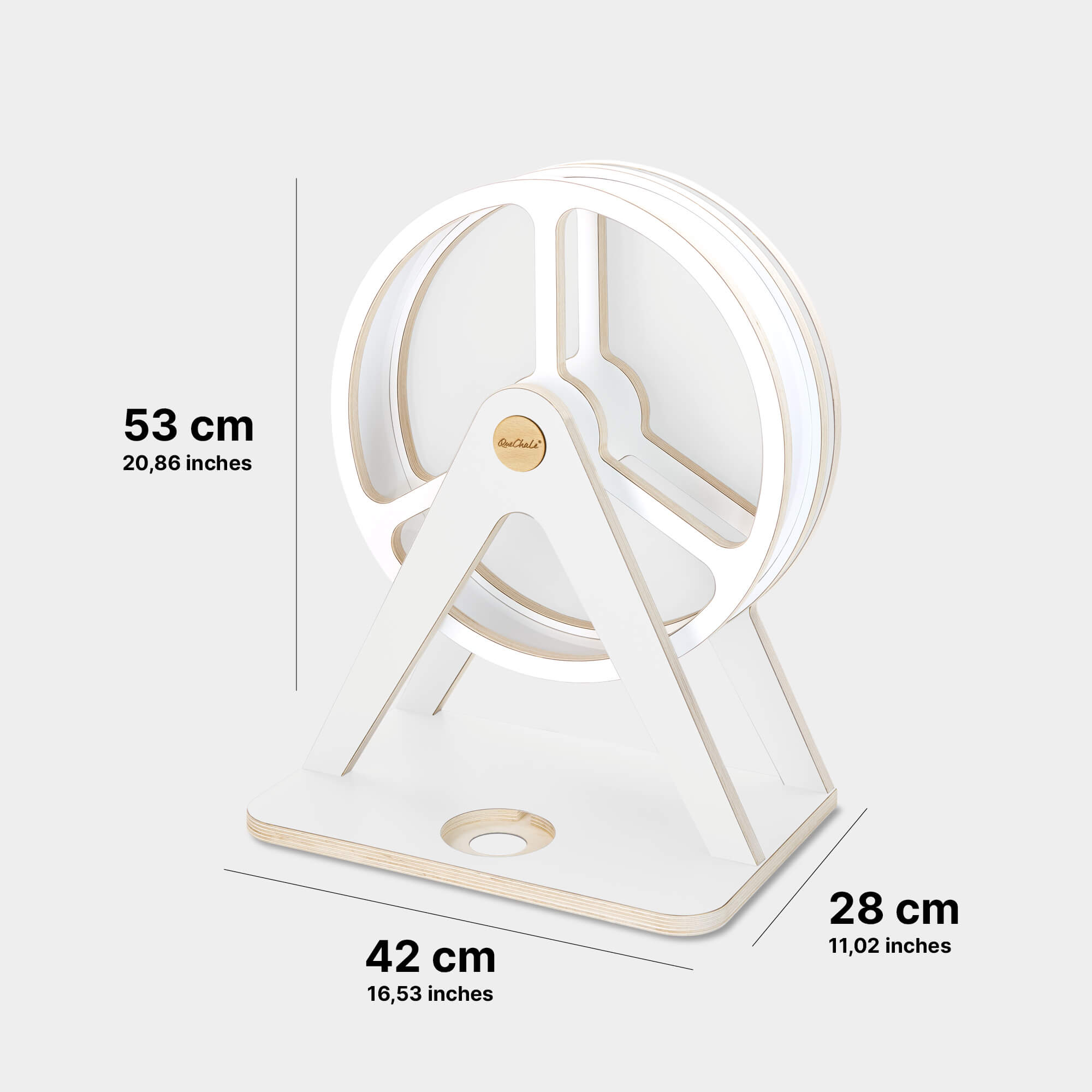 Dimensionen des Tonie-Regal Glück-Auf-Rad "Classic" in weiss für bis zu 120 tonies®