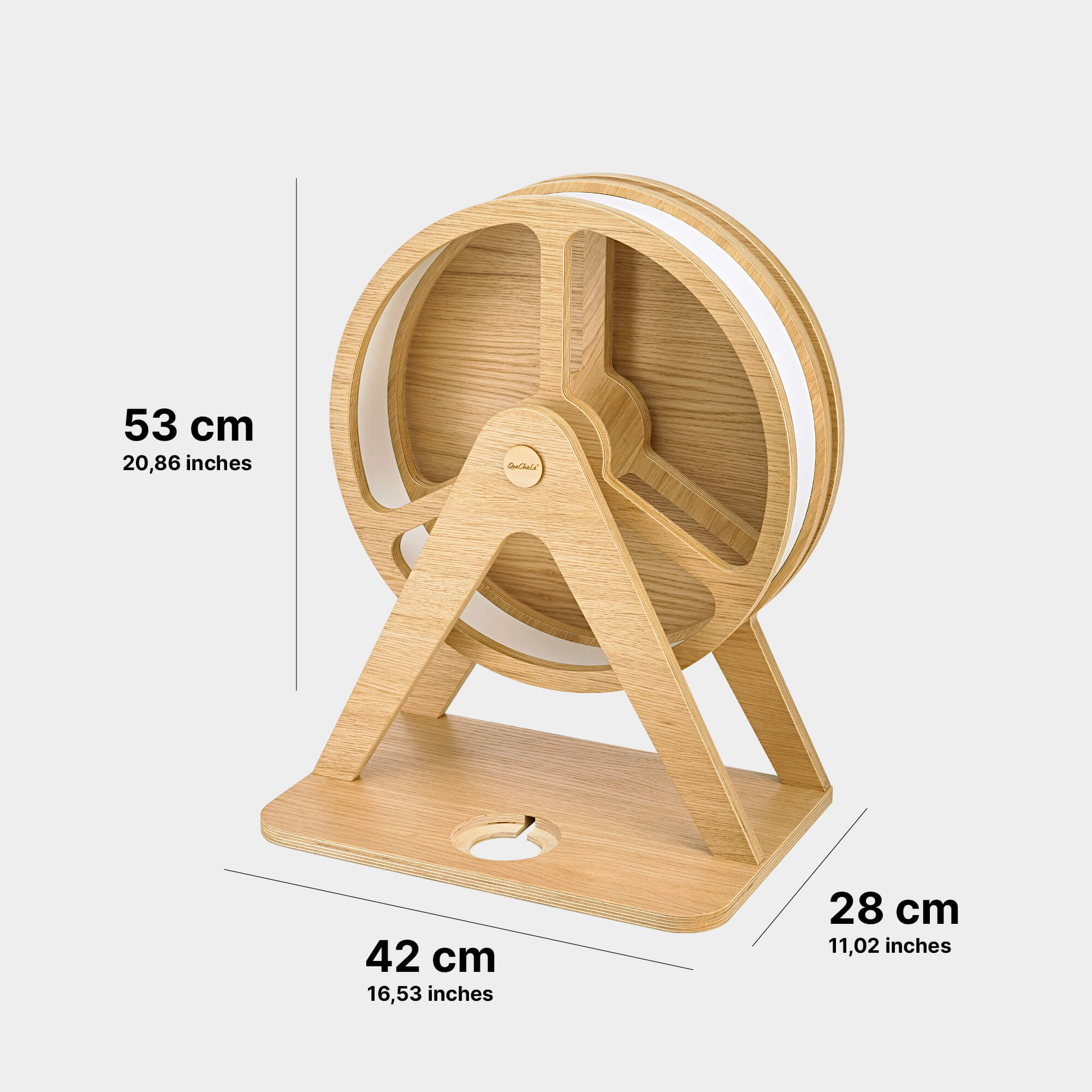 Dimensionen des Tonie-Regal Glück-Auf-Rad "Classic" in woodlove für bis zu 120 tonies®