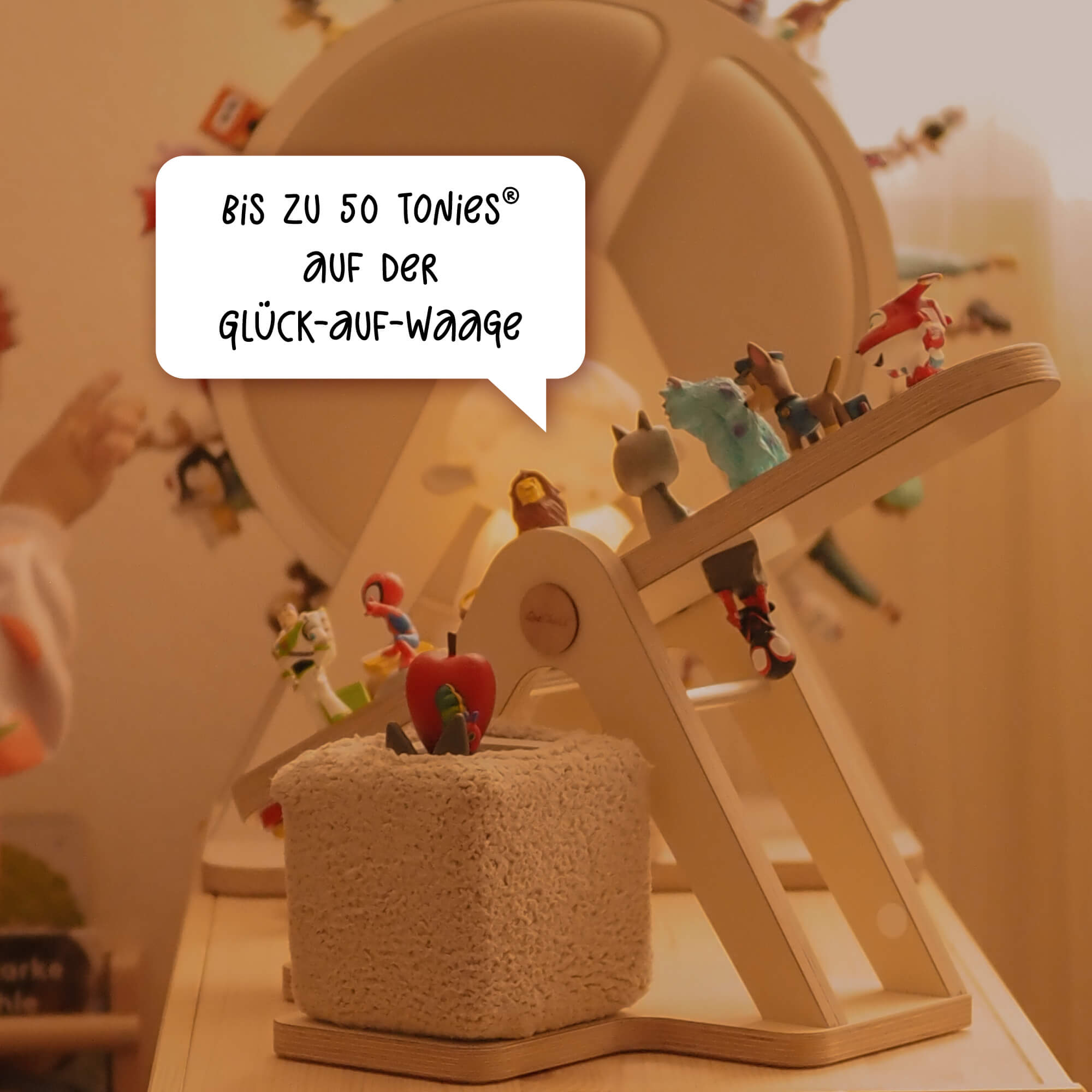 Bis zu 50 tonies auf der Glück-Auf-Waage für Toniebox 1