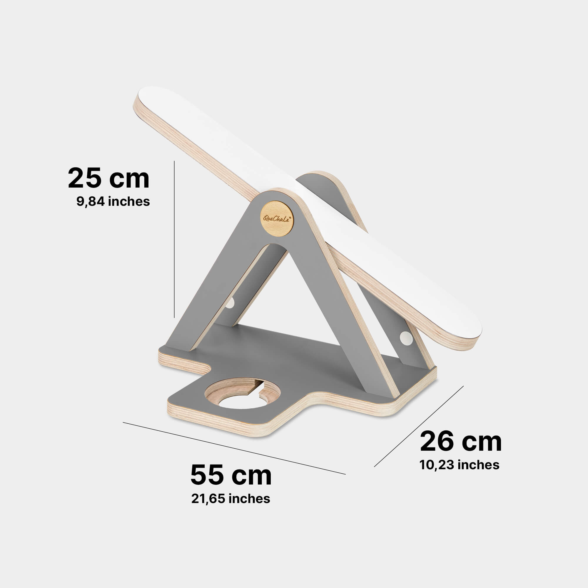 Die Abmessungen der Glück-Auf-Waage für Toniebox 1 und bis 50 tonies® in Grey