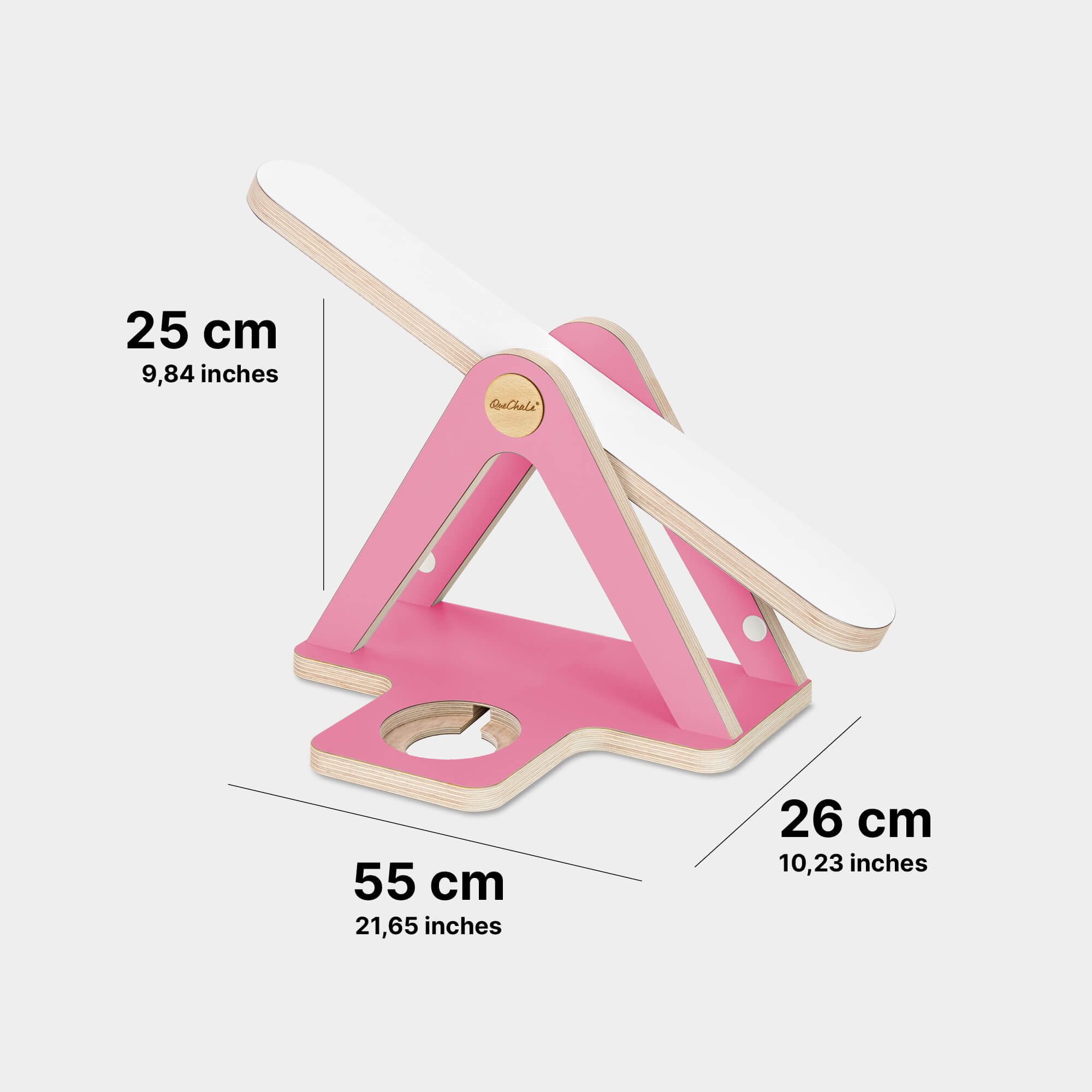 Die Abmessungen der Glück-Auf-Waage für Toniebox 1 und bis 50 tonies® in Pink