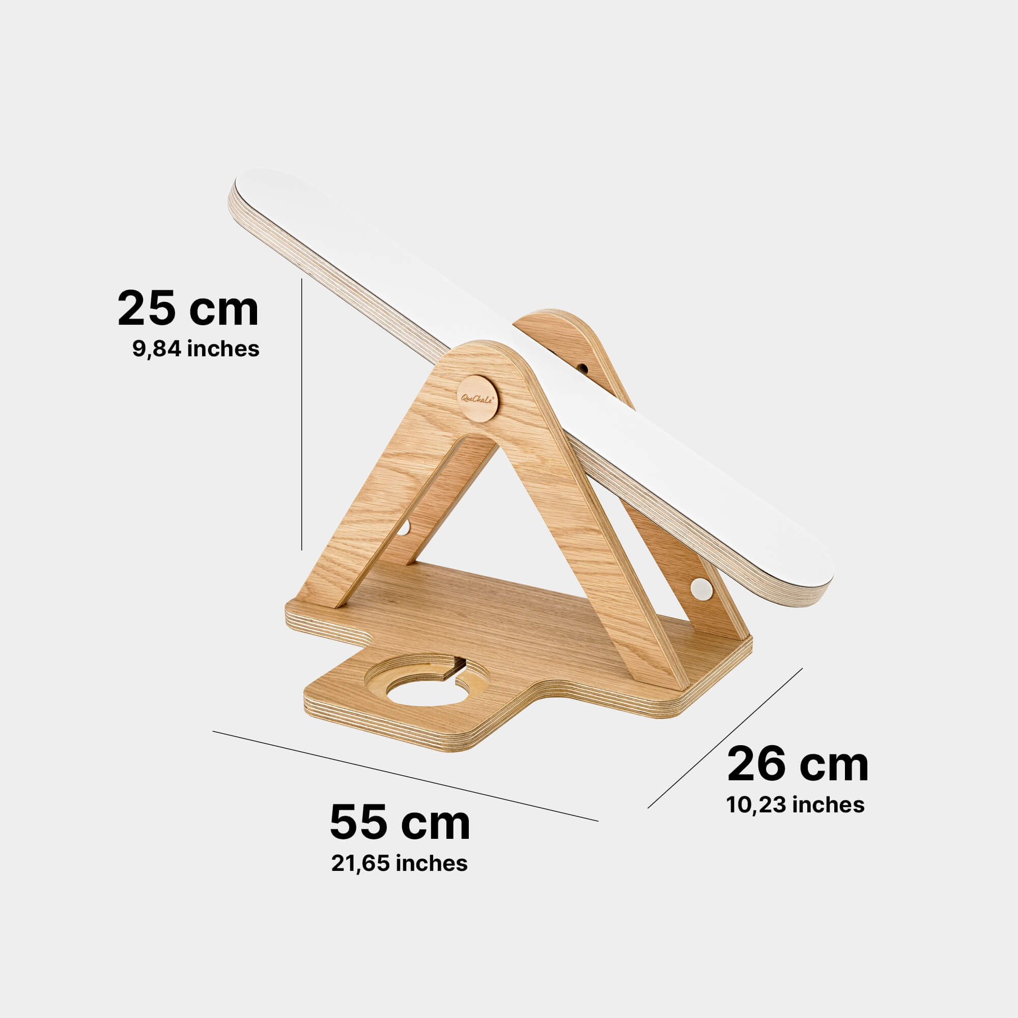 Die Abmessungen der Glück-Auf-Waage für Toniebox 1 und bis 50 tonies® in Woodlove