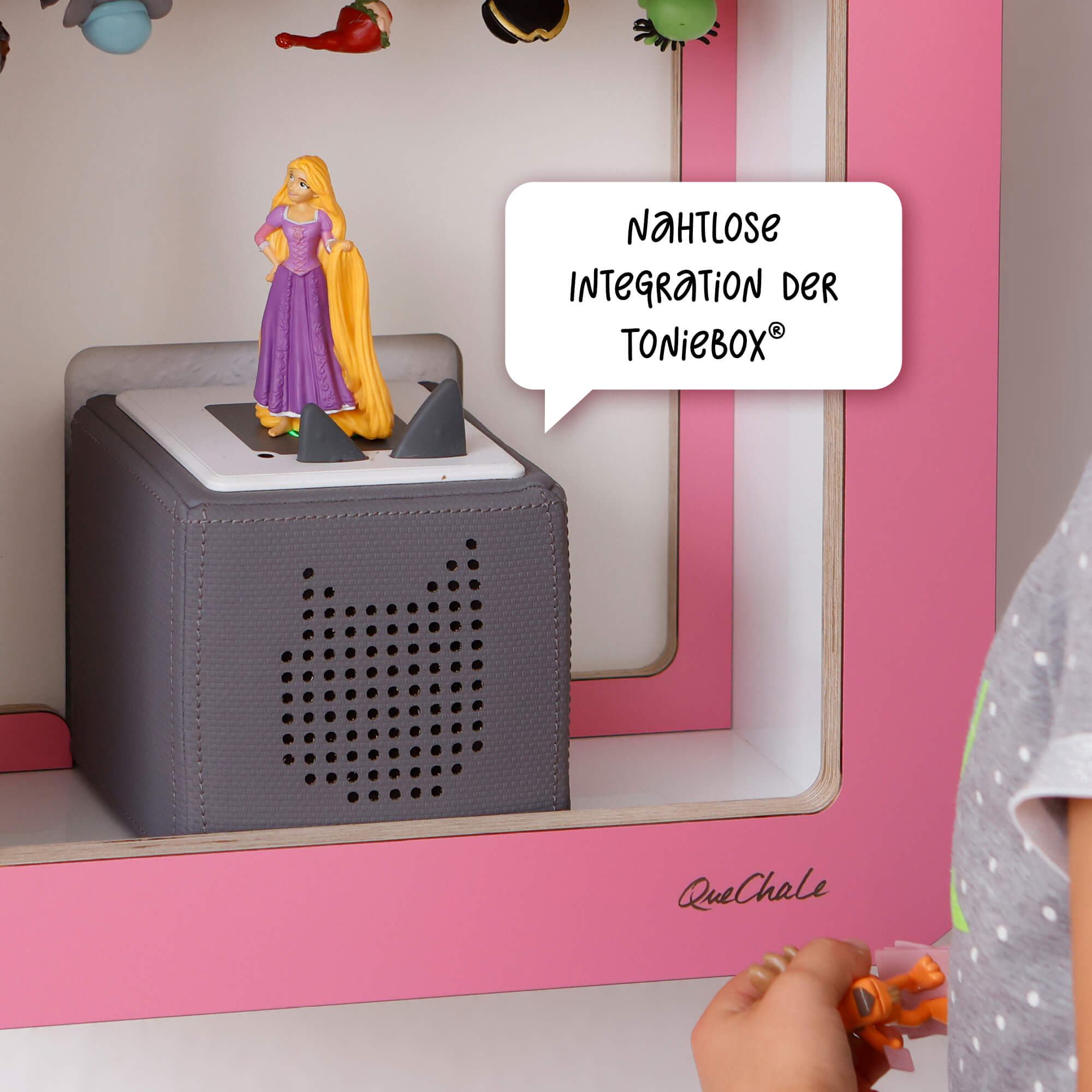 Nahtlose Integration der Toniebox auf dem Glück-Auf-Würfel in der