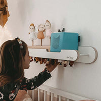 Glück-auf-Board mit magnetische Aufbewahrung der tonies und Halterung für die Toniebox an der Wand