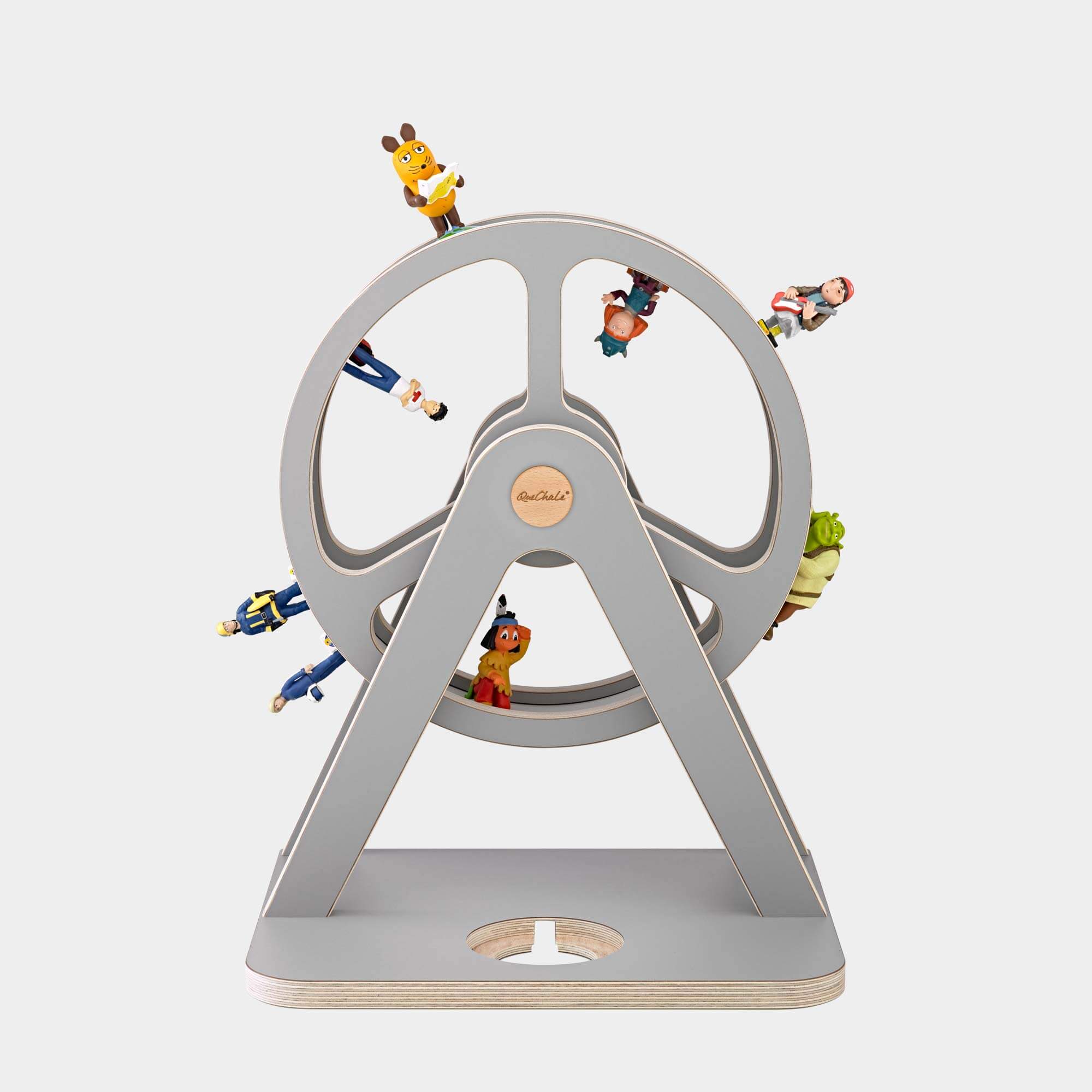 Einige Hörspielfiguren auf dem Glück-Auf-Rad "Piccolo" für bis zu 70 Tonies