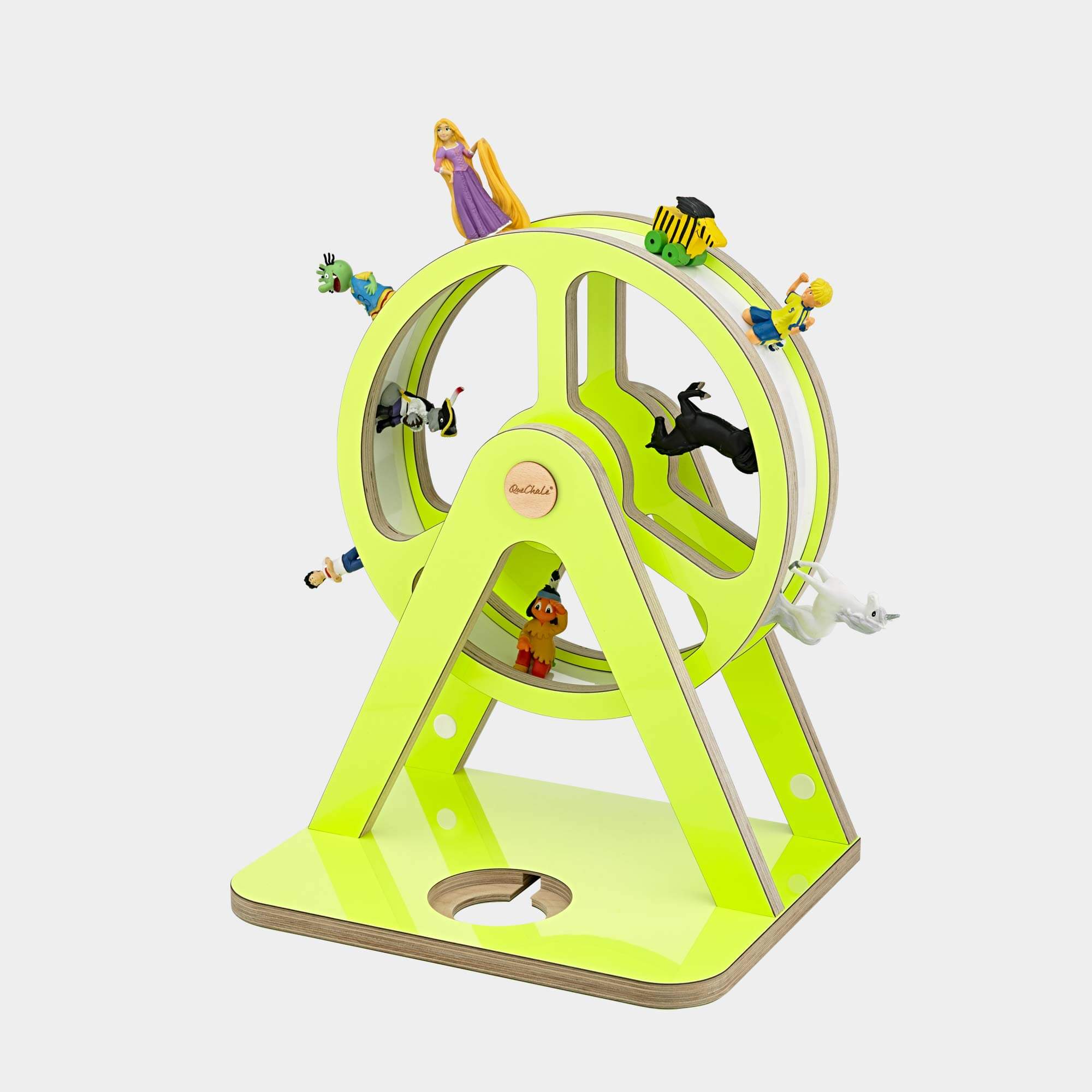 Tonies auf dem Glück-Auf-Rad "Piccolo" in Neon Gelb