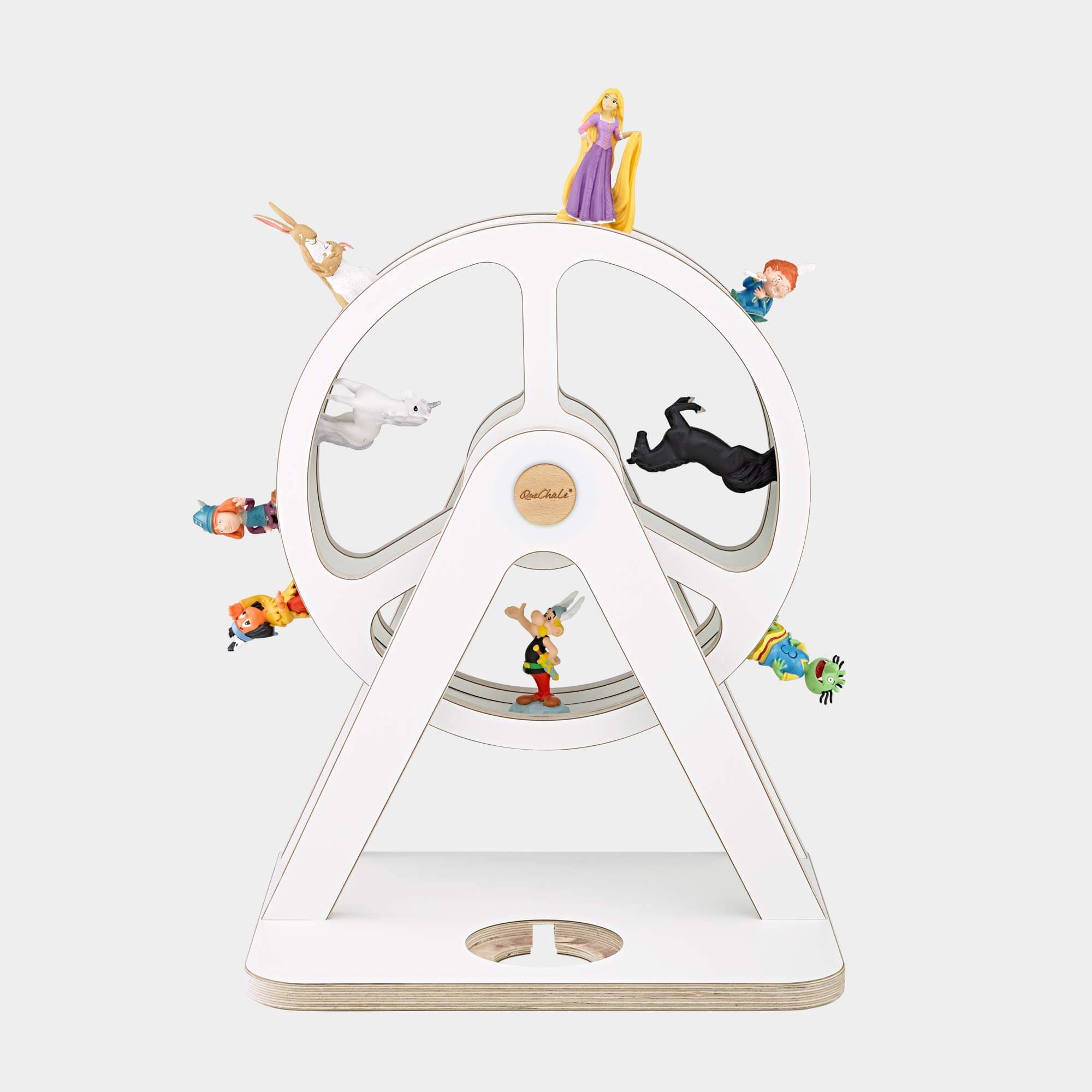 Hörspielfiguren auf dem Glück-Auf-Rad "Piccolo" für bis zu 70 Tonies und mit Toniebox 1