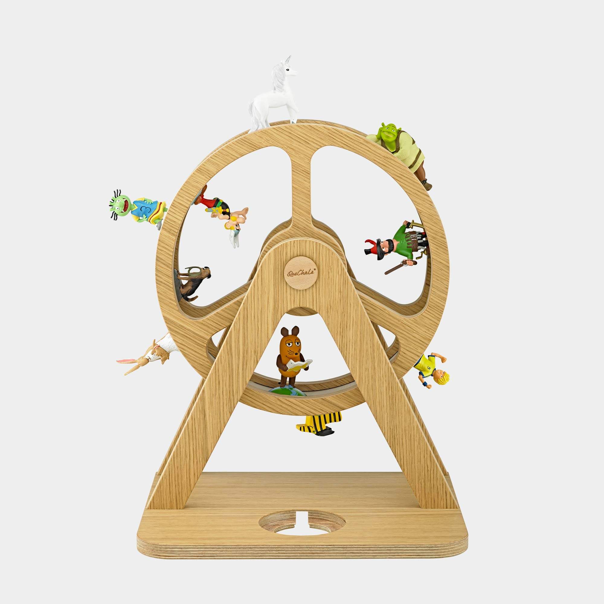 Frontansicht des Tonie-Regal Glück-Auf-Rad "Piccolo" mit bis zu 70 Tonies