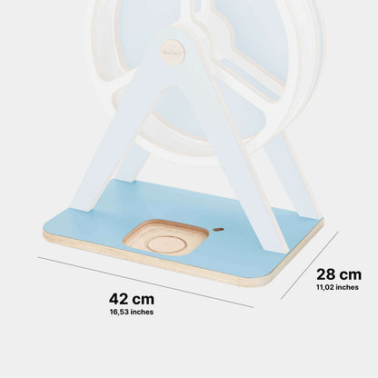 Abmessungen der Bodenplatte für Glück-auf-Rad Classic in Farbe Sky Blue zur Nutzung der Toniebox 2 (retrofit)