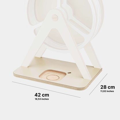 Abmessungen der Bodenplatte für Glück-auf-Rad Classic in Farbe Cream zur Nutzung der Toniebox 2 (retrofit)