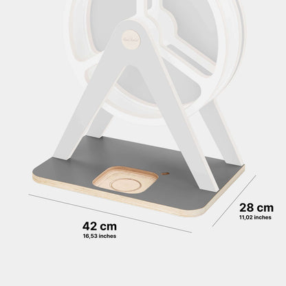 Abmessungen der Bodenplatte für Glück-auf-Rad Classic in Farbe Grey zur Nutzung der Toniebox 2 (retrofit)