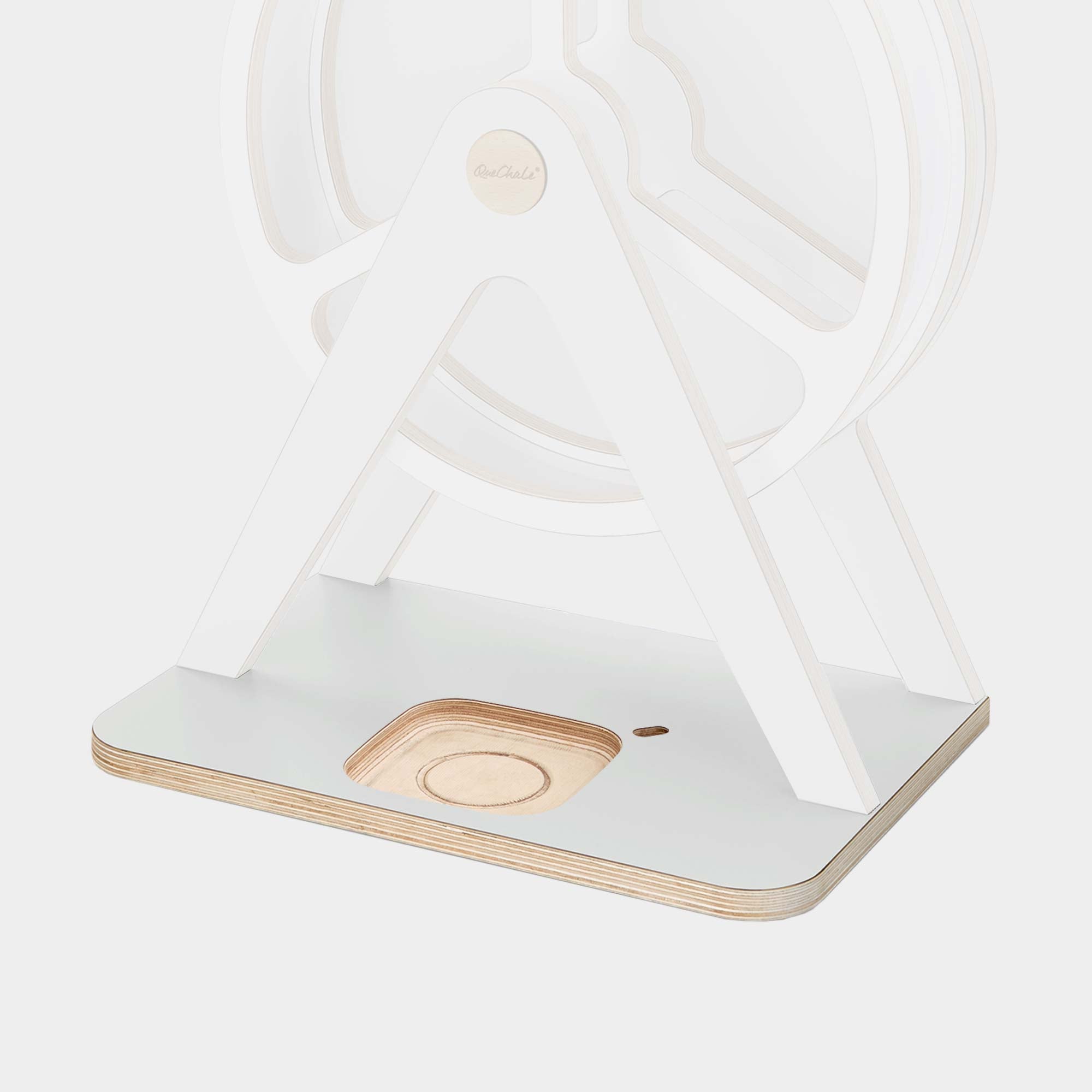 Bodenplatte für Glück-auf-Rad Classic in Farbe Weiss zur Nutzung der Toniebox 2 (retrofit)