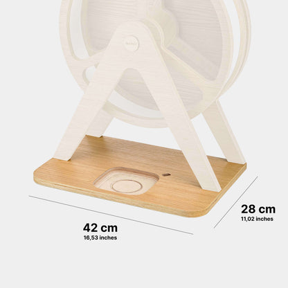 Anmessungen der Bodenplatte für Glück-auf-Rad Classic in Farbe Woodlove zur Nutzung der Toniebox 2 (retrofit)