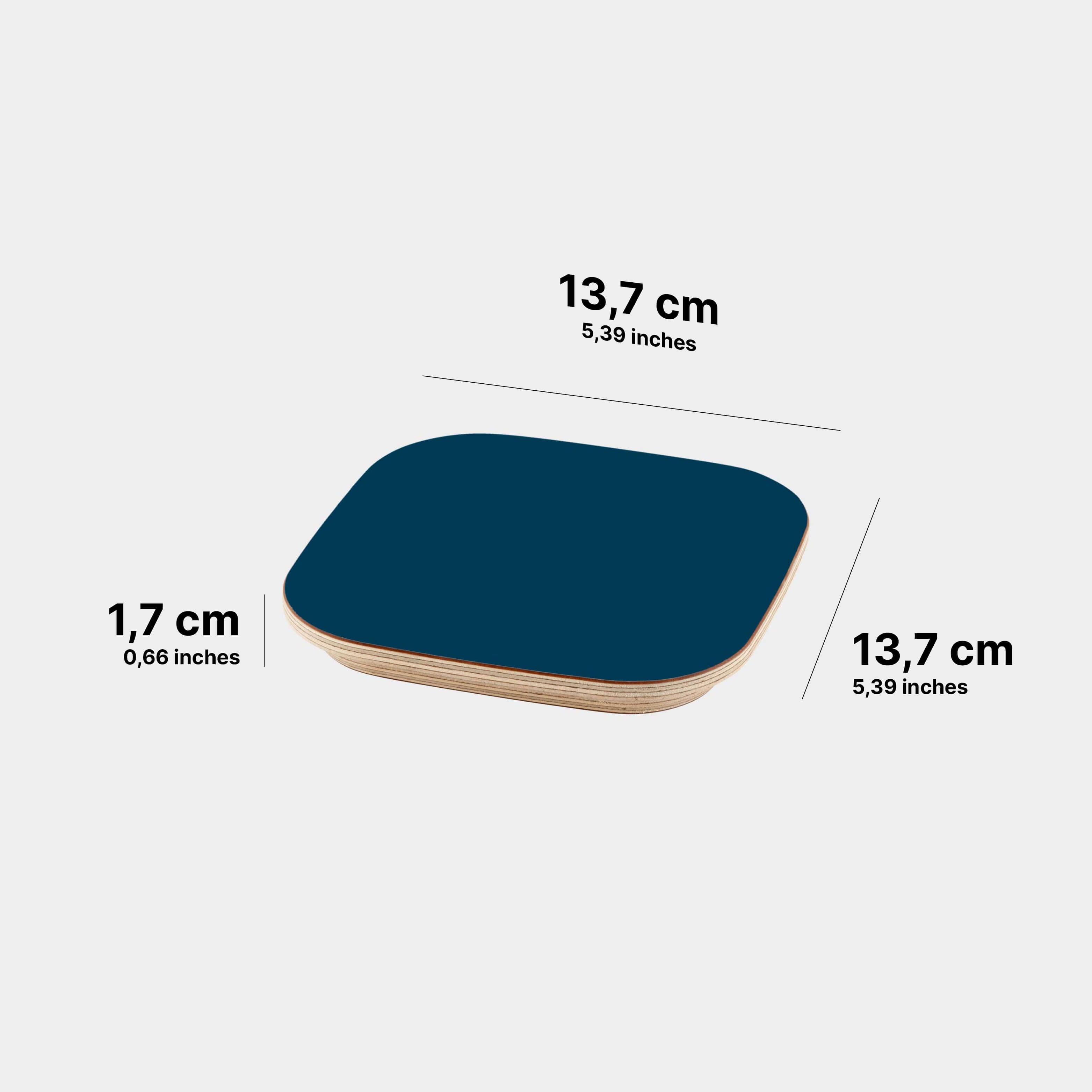 Die Masse des CoverCap Deckel für Toniebox 2 Regale in der Farbe Deep Indigo