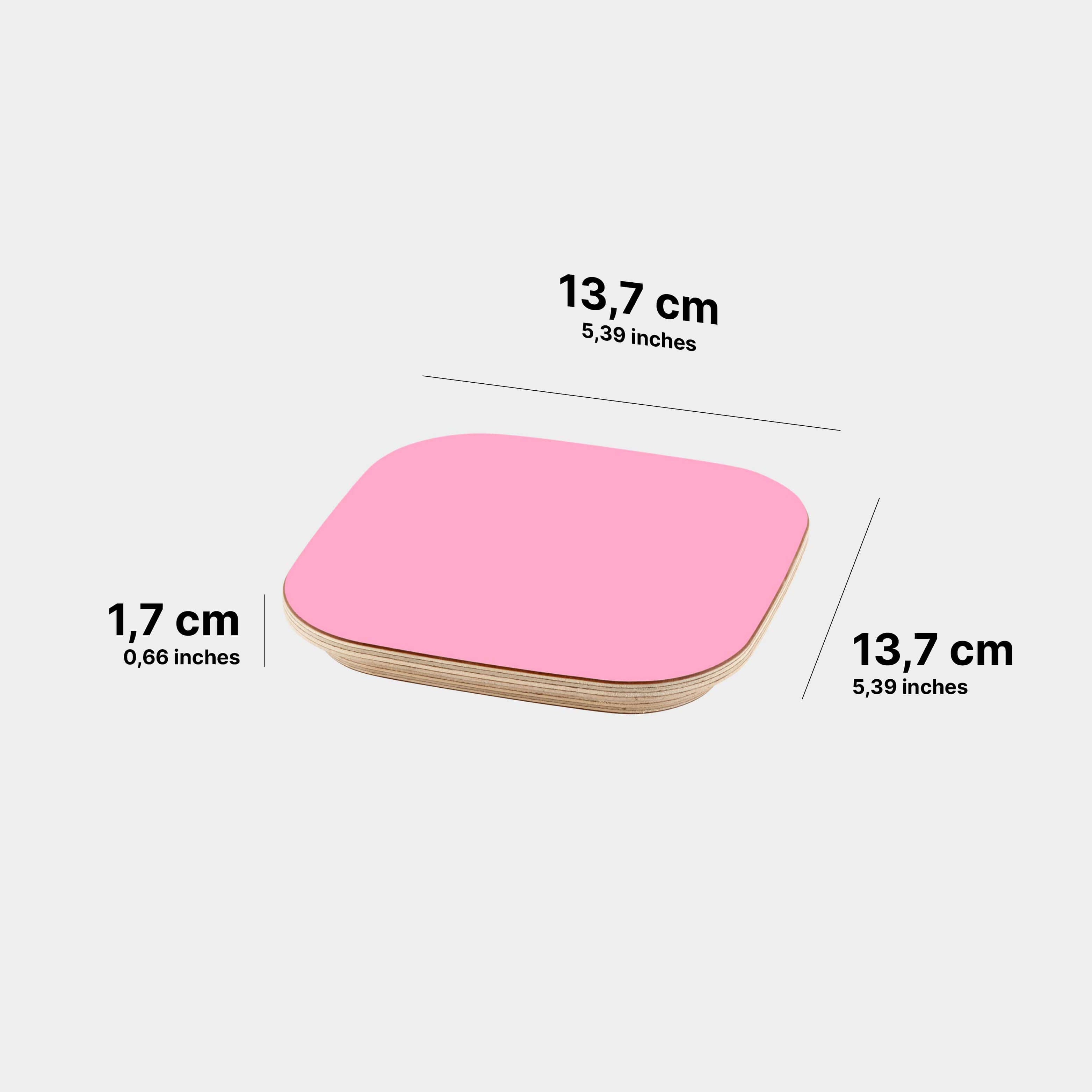 Die Masse des CoverCap Deckel für Toniebox 2 Regale in der Farbe Fluffy Pink