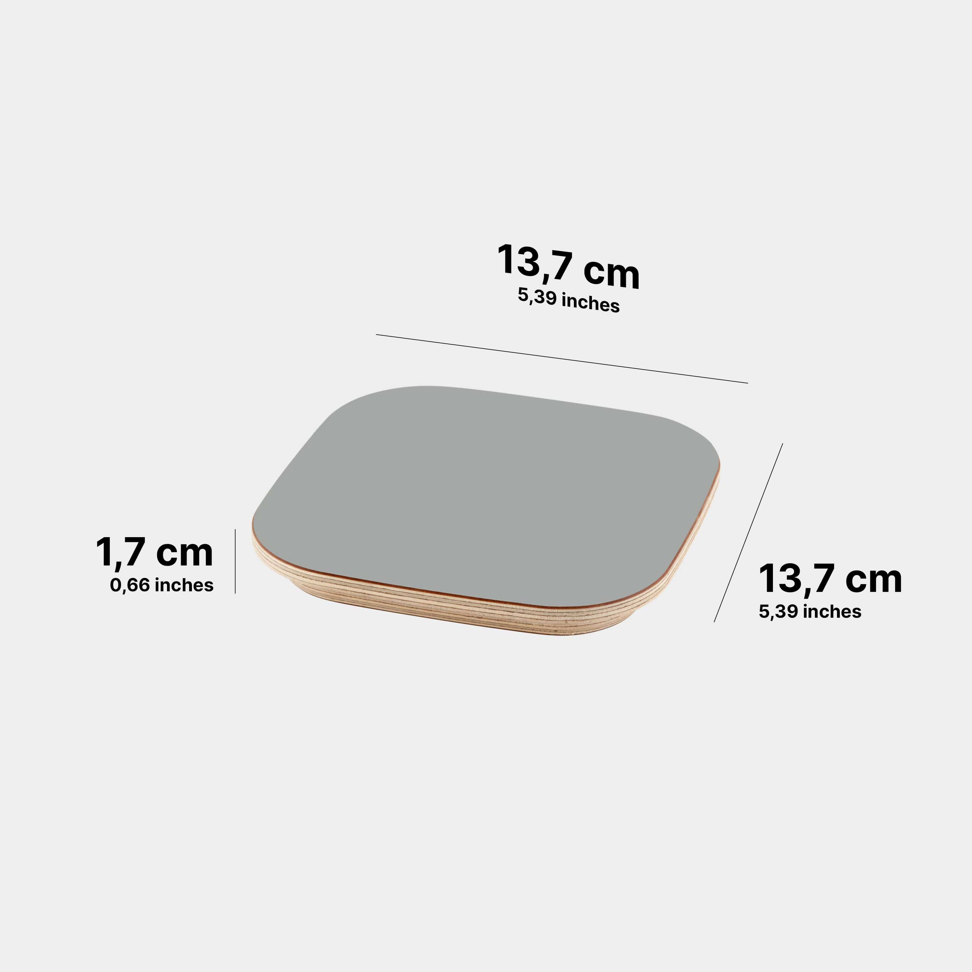 Die Masse des CoverCap Deckel für Toniebox 2 Regale in der Farbe Midnight Grey