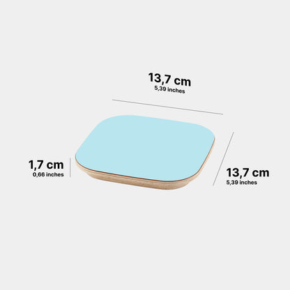 Die Masse des CoverCap Deckel für Toniebox 2 Regale in der Farbe Sky Blue