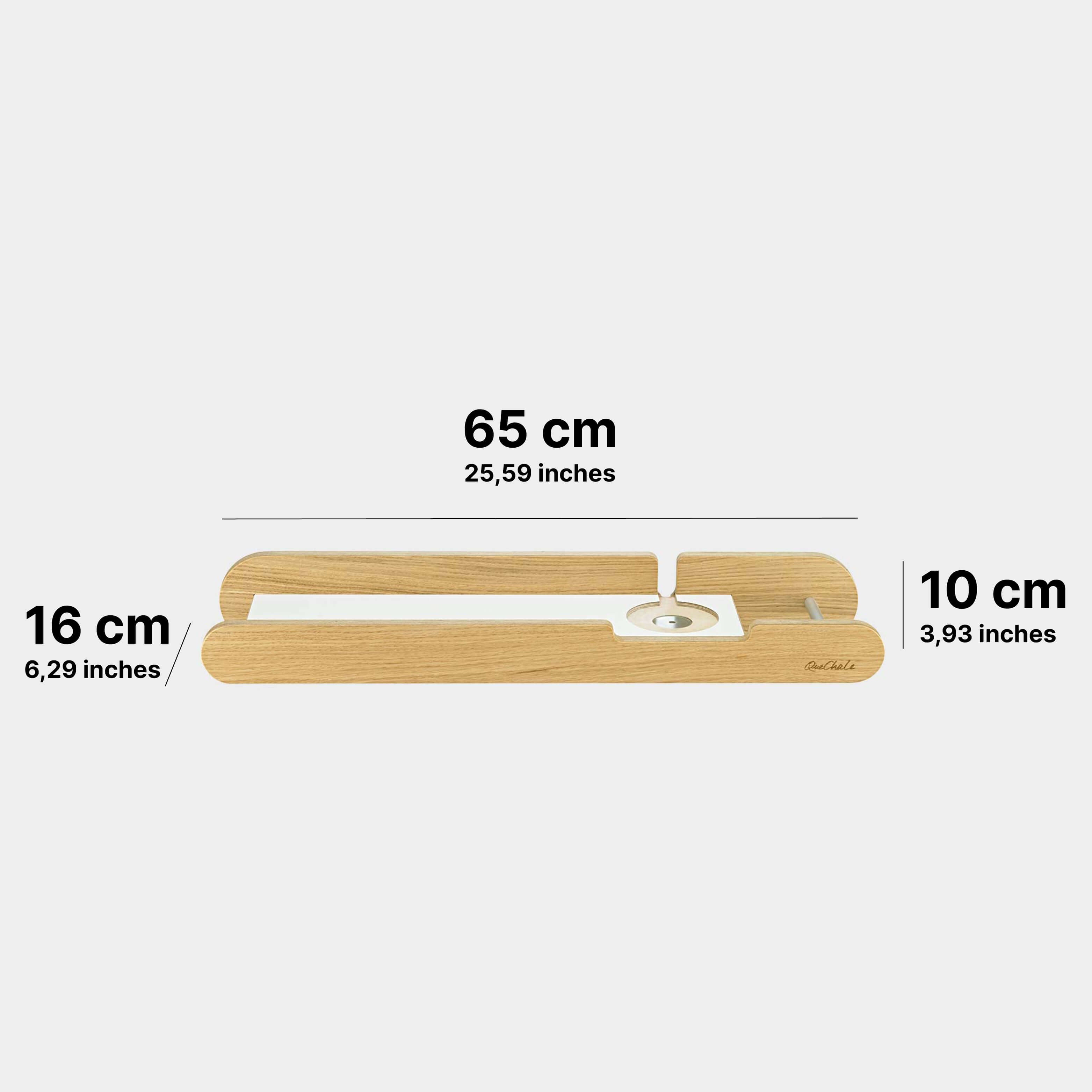 Abmessungen des Glück-Auf-Board für 30 tonies® und toniebox 1 in der Farbe Woodlove