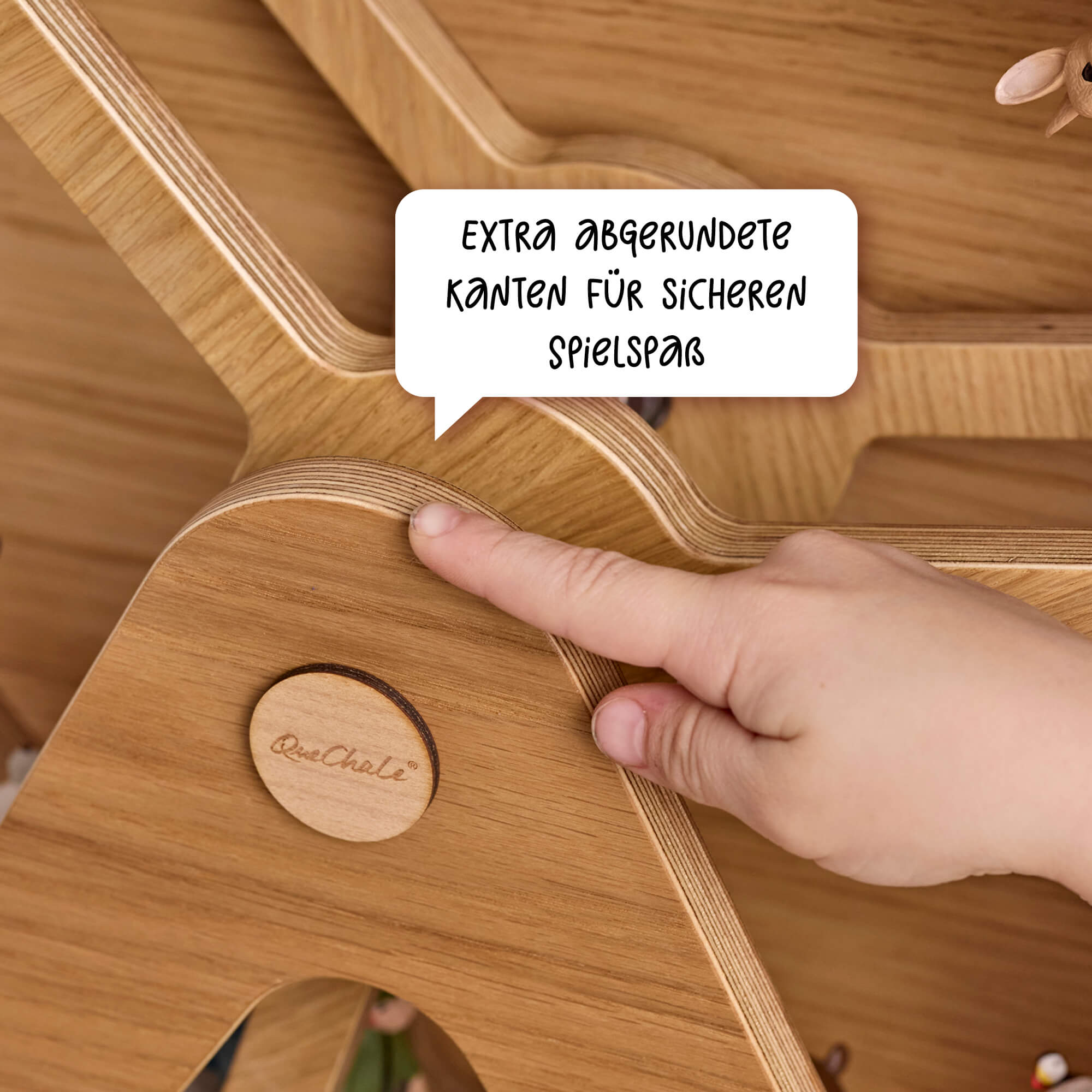 Extra abgerundete Kanten für sicheren Spielspaß mit dem Glück-Auf-Rad "Classic"