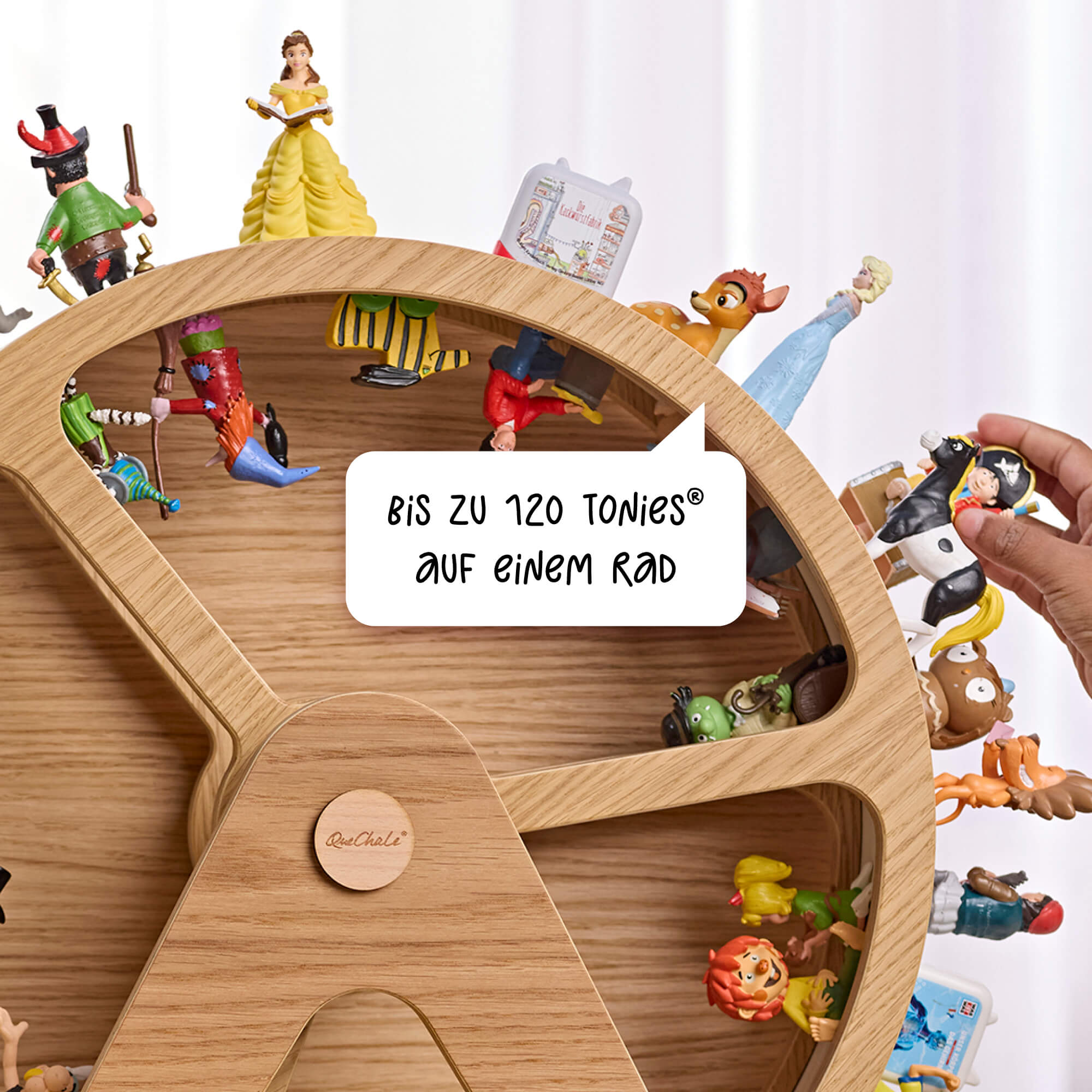 Bis zu 120 tonies® auf dem Tonie-Regal Glück-Auf-Rad "Classic"