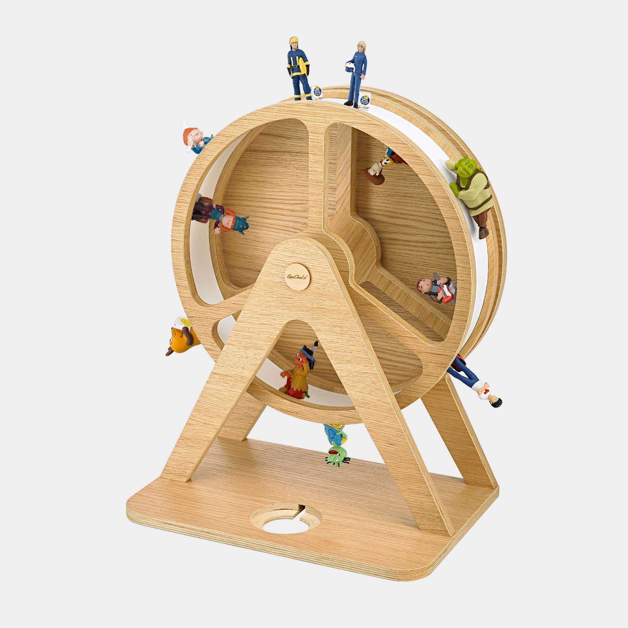 Tonie-Regal Glück-Auf-Rad "Classic" in woodlove mit verschiedenen Tonies